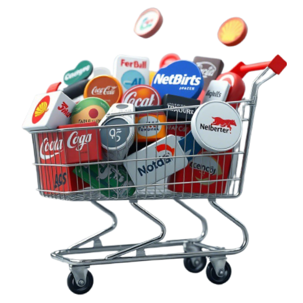 Тележка с товарными знаками